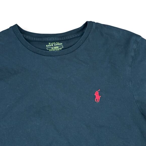 Polo Ralph Lauren Men’s Size M Black Slim Fit Tee T-Shirt Pony Logo 100% Cotton - Picture 2 of 5